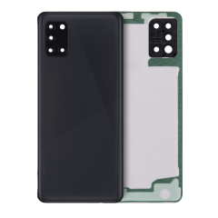 Back Cover Glass With Camera Lens Compatible For Samsung Galaxy A31 (Service Pack) (Black)