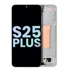 OLED Assembly With Frame Compatible For Samsung Galaxy S25 Plus 5G (US & International Version) (Service Pack) (Silver Shadow)