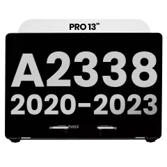 Complete LCD Display Assembly Compatible For MacBook Pro 13" (A2338 / Late 2020, A2338 / Late 2023) (M1 / M2) (Used OEM Pull: Grade C) (Silver)