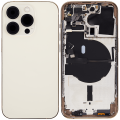 Back Housing W/ Small Pre-Installed Compatible For iPhone 14 Pro (U.S Version) (No Logo) (Aftermarket Plus) (Gold)