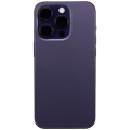 Back Housing W/ Small Pre-Installed Compatible For iPhone 14 Pro (International Version) (No Logo) (Aftermarket Plus) (Deep Purple)