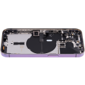 Back Housing W/ Small Pre-Installed Compatible For iPhone 14 Pro (International Version) (No Logo) (Aftermarket Plus) (Deep Purple)