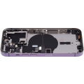Back Housing W/ Small Pre-Installed Compatible For iPhone 14 Pro (International Version) (No Logo) (Aftermarket Plus) (Deep Purple)
