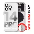 Back Housing W/ Small Pre-Installed Compatible For iPhone 14 Pro (International Version) (No Logo) (Aftermarket Plus) (Silver)