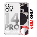 Back Housing W/ Small Pre-Installed Compatible For iPhone 14 Pro (U.S Version) (No Logo) (Aftermarket Plus) (Silver)