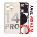 Back Housing W/ Small Pre-Installed Compatible For iPhone 14 Pro (International Version) (No Logo) (Aftermarket Plus) (Gold)